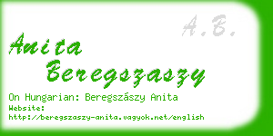 anita beregszaszy business card