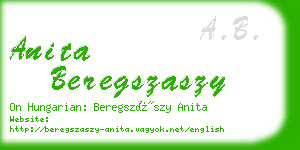 anita beregszaszy business card